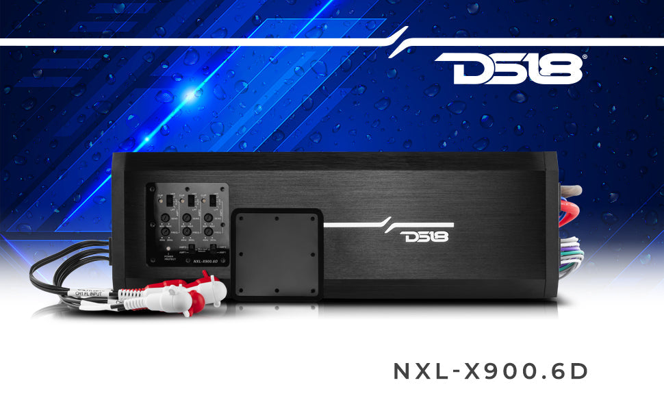 NXL 6-Channel Full-Range Class D IP67 Marine and Powersports Amplifier 6 x 150 Watts Rms @ 4-Ohm - DS18