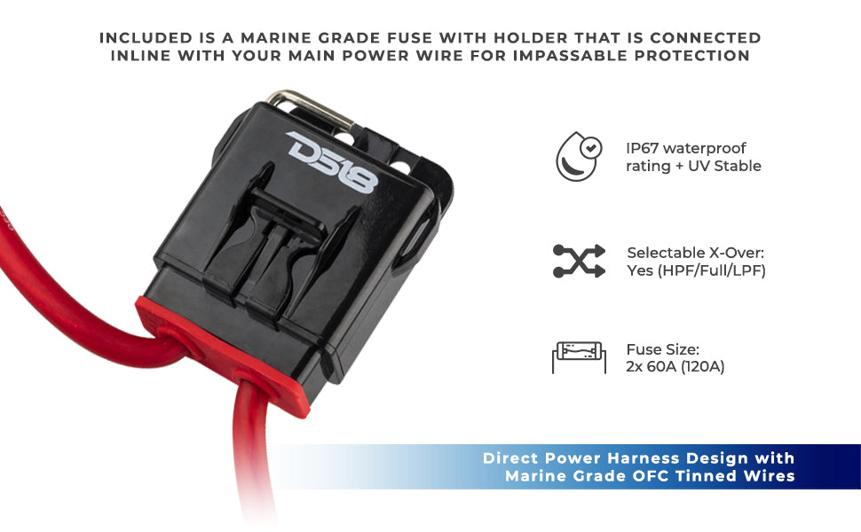 NXL 6-Channel Full-Range Class D IP67 Marine and Powersports Amplifier 6 x 150 Watts Rms @ 4-Ohm - DS18