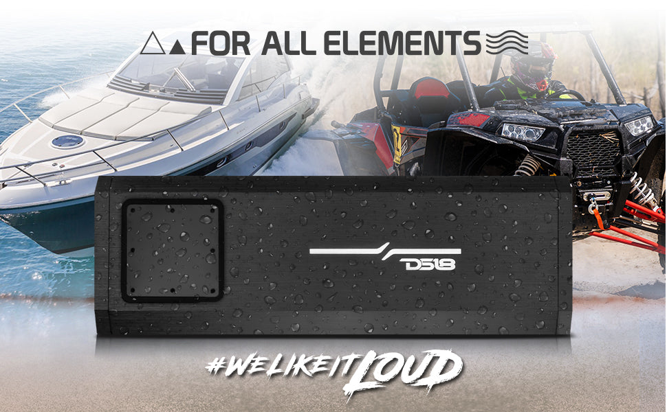 NXL 6-Channel Full-Range Class D IP67 Marine and Powersports Amplifier 6 x 150 Watts Rms @ 4-Ohm - DS18
