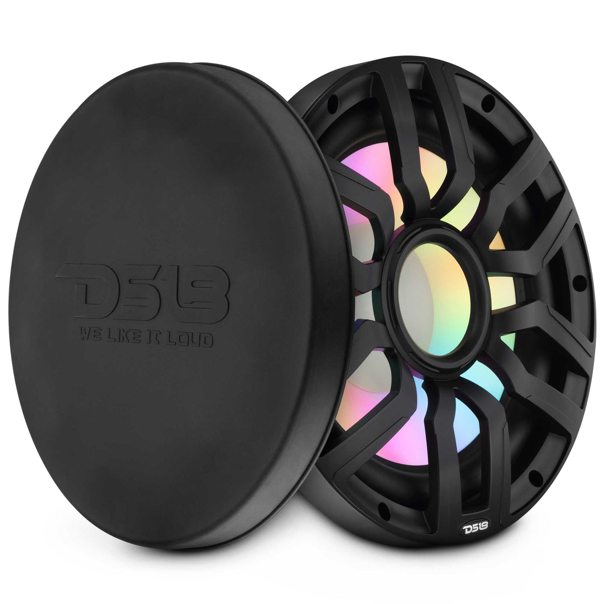 12” Marine Subwoofer with Hybrid Magnet Motor, Removable Grille and Digital LED Lights - 600W RMS 4-Ohm - DS18
