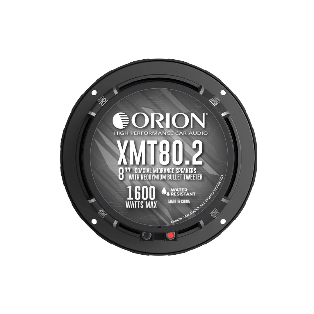 Orion XMT80.2 8" Water-Resistant Midrange Coaxial Speakers W/ Grills | 400W RMS 2 Ohm (Pair)