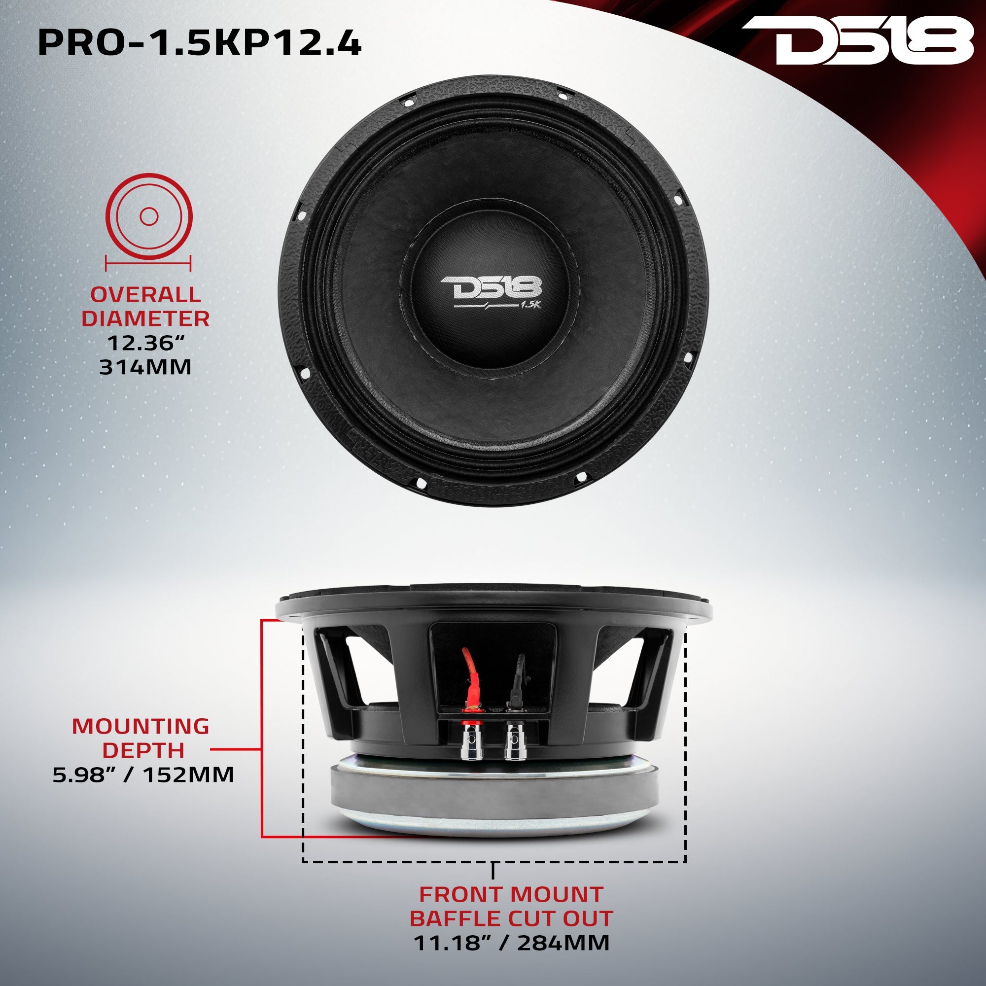PANCADÃO Mid-Bass Loudspeaker 12" 1500 Watts Rms 4-Ohm - DS18
