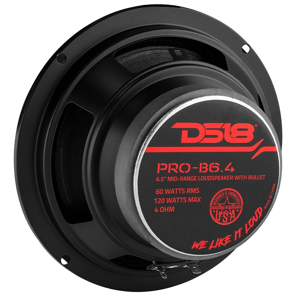 DS18 PRO-B6.4 6.5" Mid-Range Car Audio Loudspeaker with Bullet 120 Watts 4-Ohm - DS18