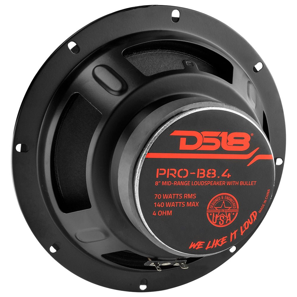 DS18 PRO-B8.4 8" Mid-Range Car Audio Loudspeaker with Bullet 140 Watts 4-Ohm - DS18