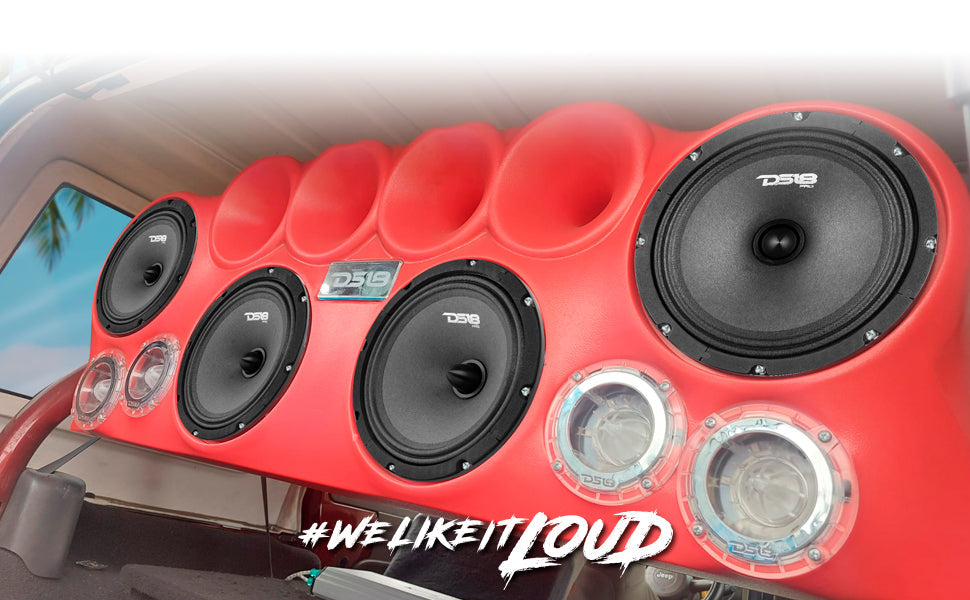 DS18 PRO-B8.4 8" Mid-Range Car Audio Loudspeaker with Bullet 140 Watts 4-Ohm - DS18
