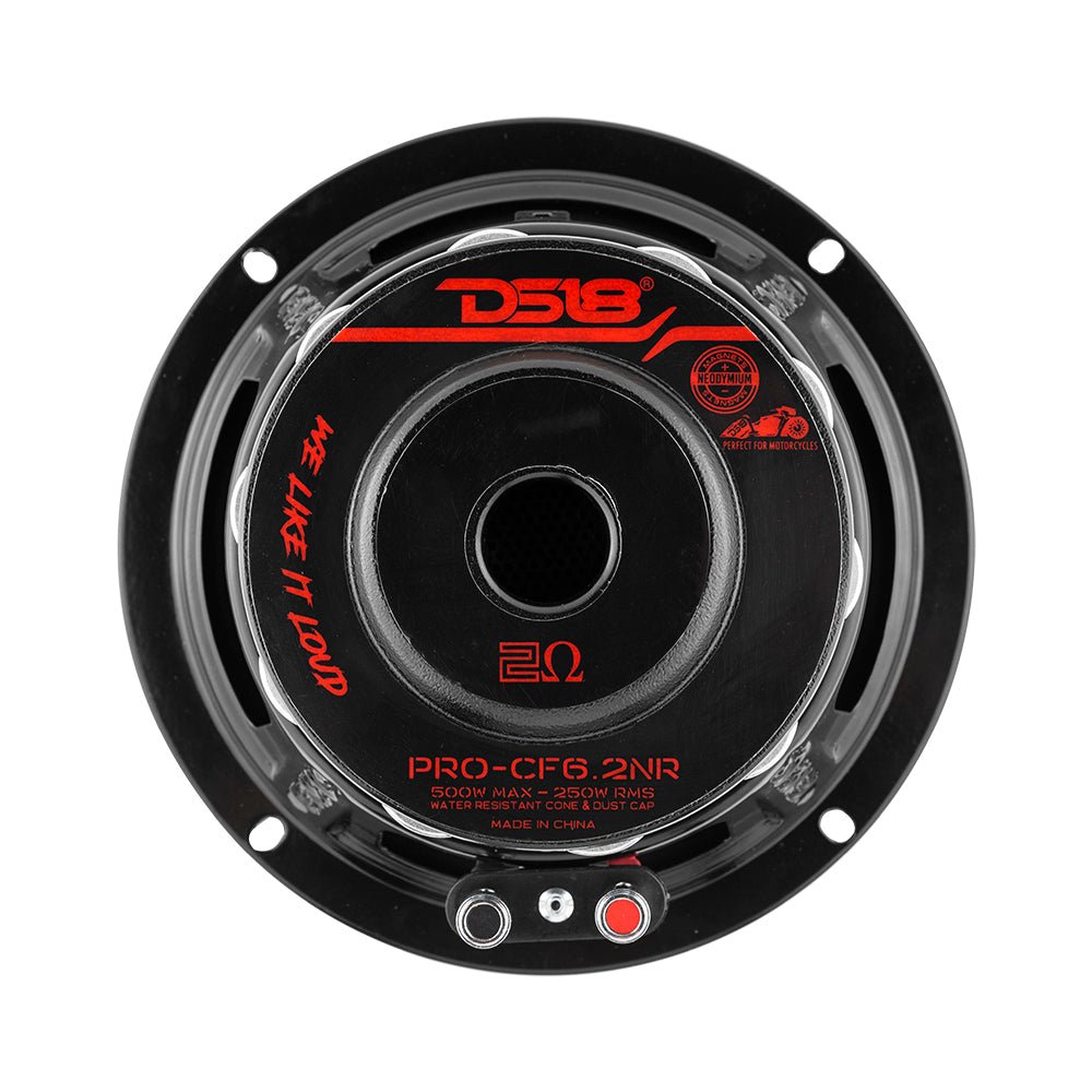 PRO 6.5" Neodymium Carbon Fiber Water resistant Cone Mid-Bass Loudspeaker 250 Watts Rms 2-Ohm - DS18