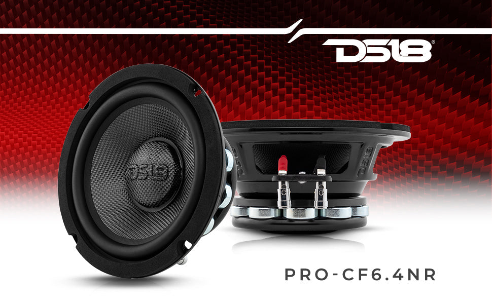 PRO 6.5" Neodymium Carbon Fiber Water resistant Cone Mid-Bass Loudspeaker 250 Watts Rms 4-Ohm - DS18