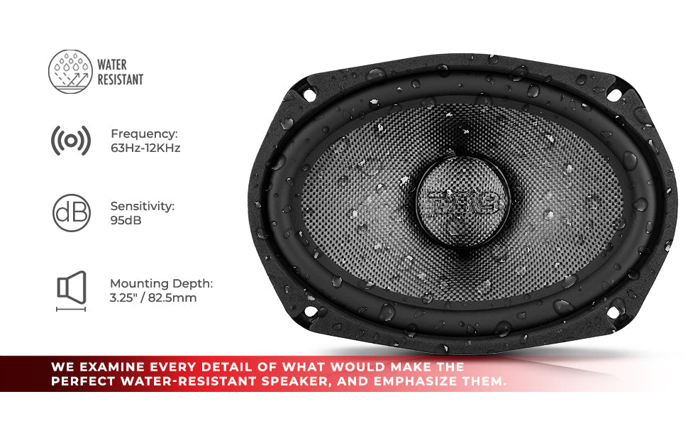 PRO 6x9" Neodymium Carbon Fiber Water resistant Cone Mid-Bass Loudspeaker 300 Watts Rms 2-Ohm - DS18