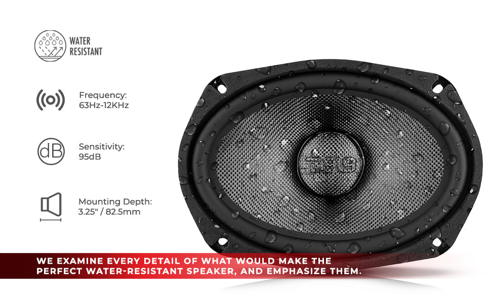 PRO 6x9" Neodymium Carbon Fiber Water resistant Cone Mid-Bass Loudspeaker 300 Watts Rms 4-Ohm - DS18