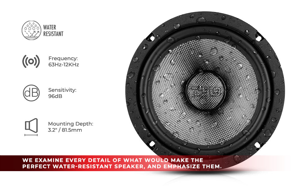 PRO 8" Neodymium Carbon Fiber Water resistant Cone Mid-Bass Loudspeaker 300 Watts Rms 2-Ohm - DS18