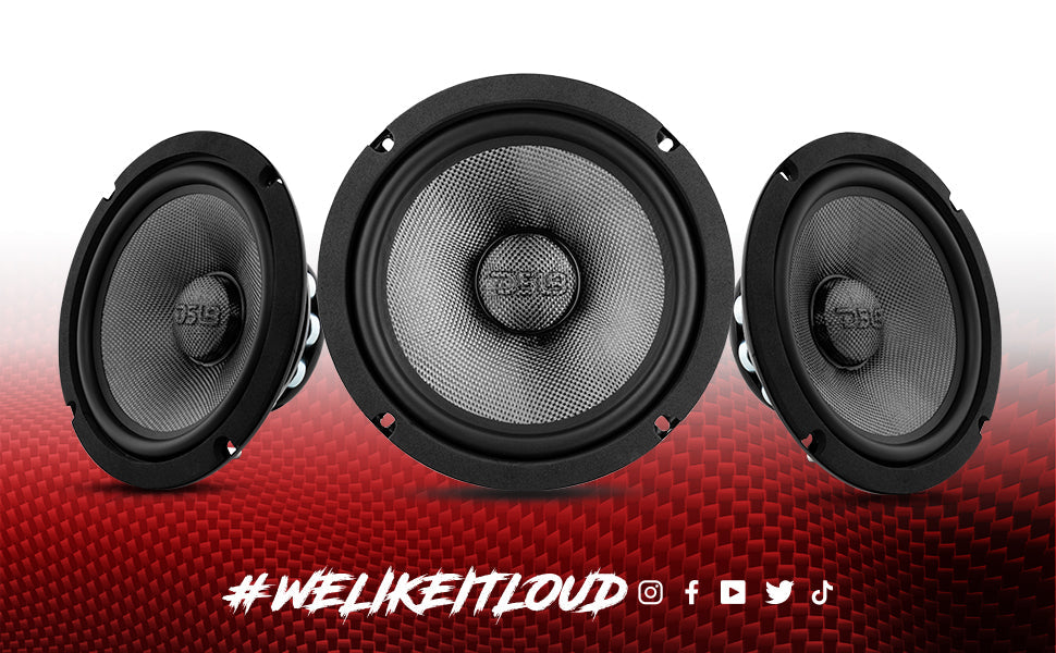 PRO 8" Neodymium Carbon Fiber Water resistant Cone Mid-Bass Loudspeaker 300 Watts Rms 2-Ohm - DS18