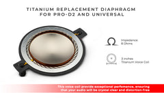 PRO 3" Titanium Replacement Diaphragm for PRO-D2 and Universal 8-Ohm - DS18