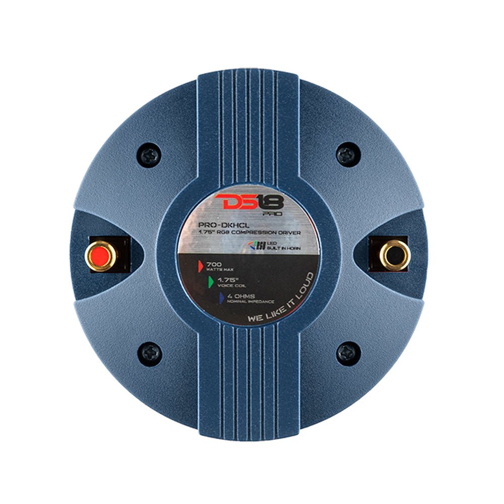 DS18 PRO-DKHCL PRO 1" Twist On Throat Compression Driver 1.75" Titanium VC with RGB Led Light Horn and Built-in Crossover 700