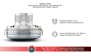 1" Throat Twist On Neodymium Driver 160 Watts 1.5" Composite Polyimide Vc 8-Ohm - DS18