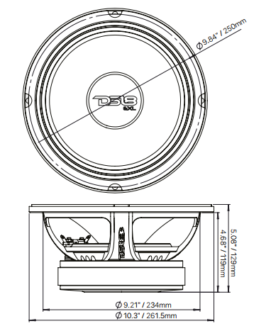 DS18 PRO-EXL104 10" Mid-Range Loudspeaker 1200 Watts 4-Ohm - DS18