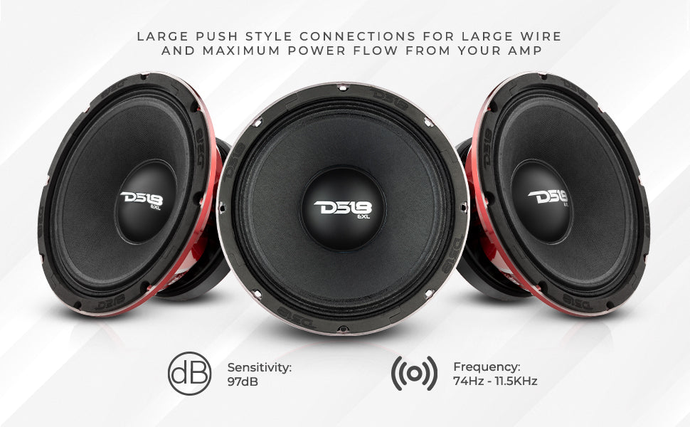 DS18 PRO-EXL108 10" Mid-Range Loudspeaker 1200 Watts 8-Ohm - DS18
