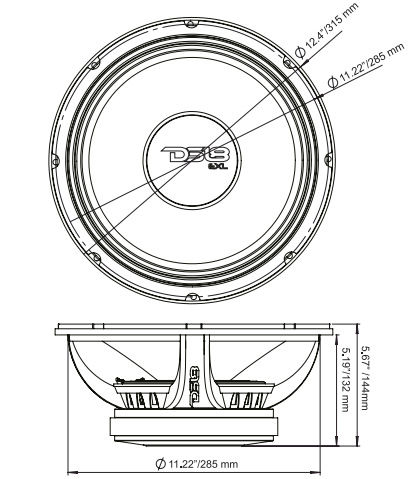 PRO-EXL 12" Mid-Bass Loudspeaker 700 Watts Rms 4-Ohm - DS18