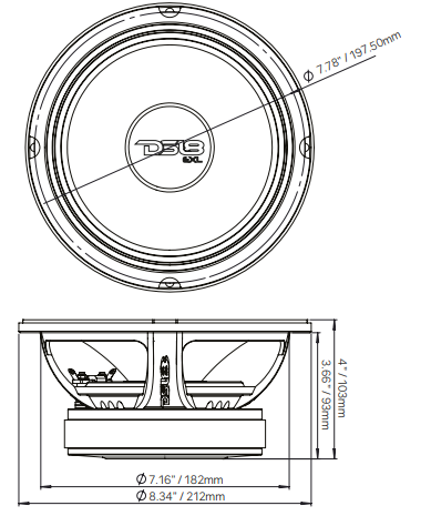 PRO-EXL 8" Mid-Range Loudspeaker 400 Watts Rms 8-Ohm - DS18