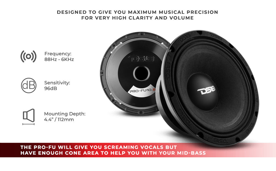 PRO-FU 10" Mid-Range Loudspeaker 400 Watts Rms 8-Ohm - DS18