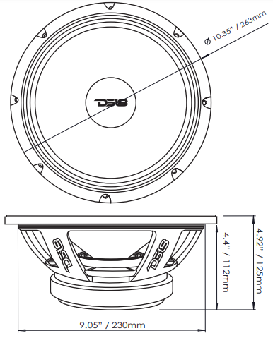 PRO-FU 10" Mid-Range Loudspeaker 400 Watts Rms 8-Ohm - DS18