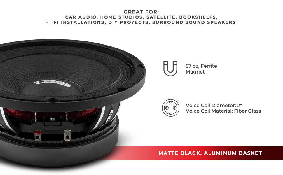 PRO-FU 8" Mid-Range Loudspeaker 350 Watts Rms 4-Ohm - DS18