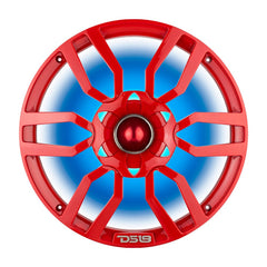 DS18 PRO-GTW10RD 10" Grill with Built-in 1.75" VC Neodymium Bullet Tweeter and RGB Lights 500 Watts Red - DS18