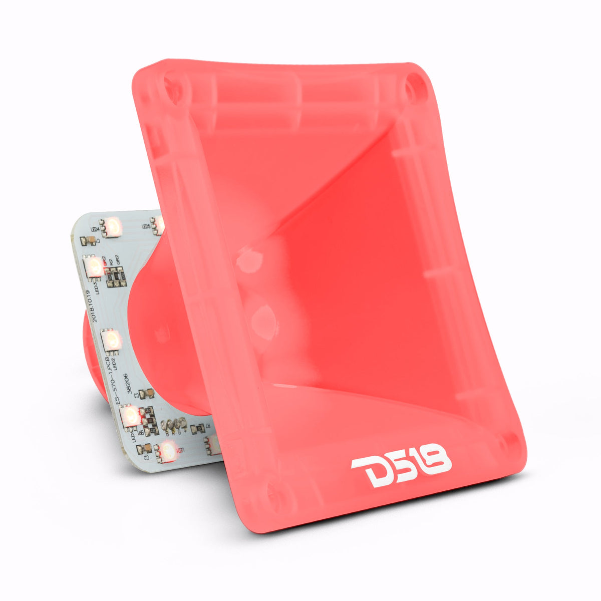 DS18 PRO-H44CL 1" Throat Transparent Plastic Driver Horn With RGB Lights - DS18