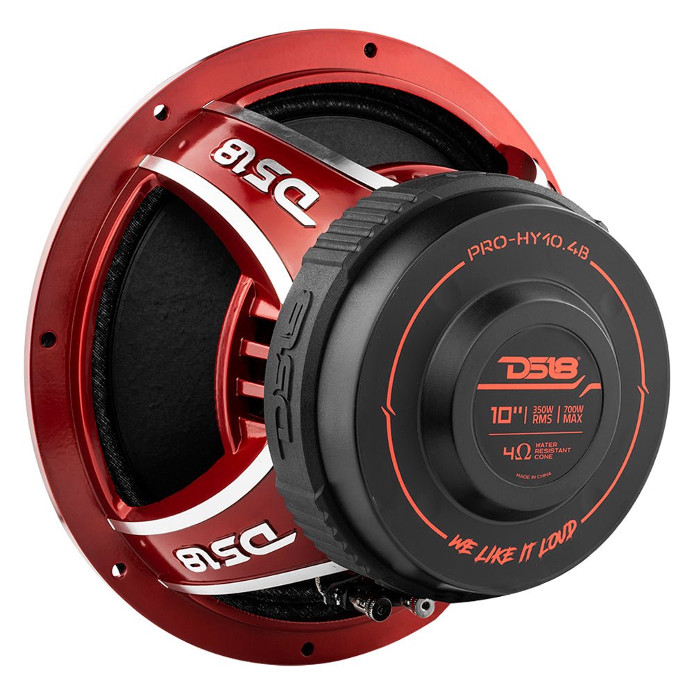 PRO 10" Water Resistant Hybrid Mid-Range Loudspeaker with Built-in Driver 350 Watts Rms 4-Ohm - DS18