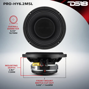 PRO 6.5" Hybrid Slim Loudspeaker with a 1" Compression Driver Horn | 150W RMS 2-Ohm - DS18
