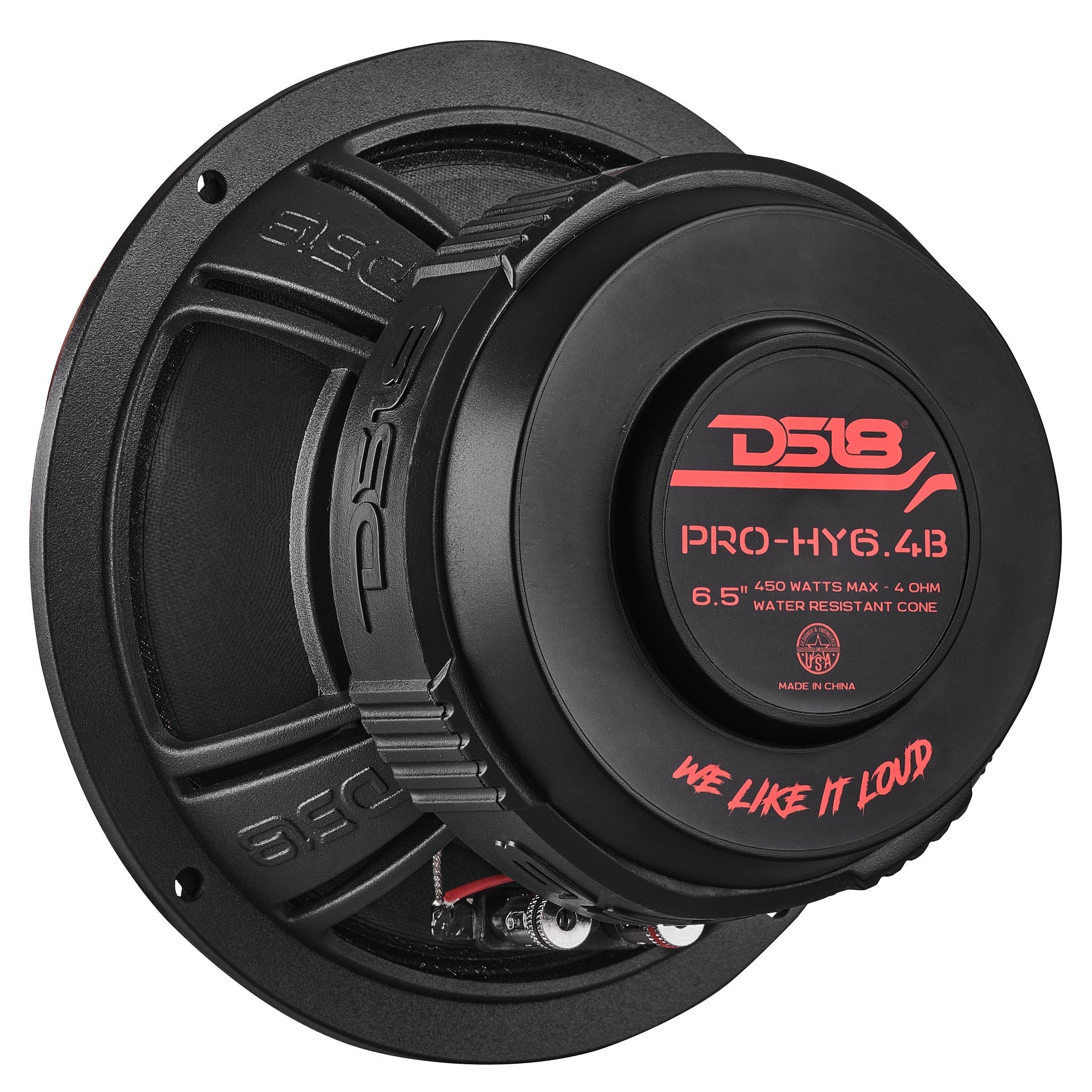 PRO 6.5" Coaxial Hybrid Mid-Range Water resistant Cone Loudspeaker with Built-in Driver 225 Watts Rms 4-Ohm - DS18