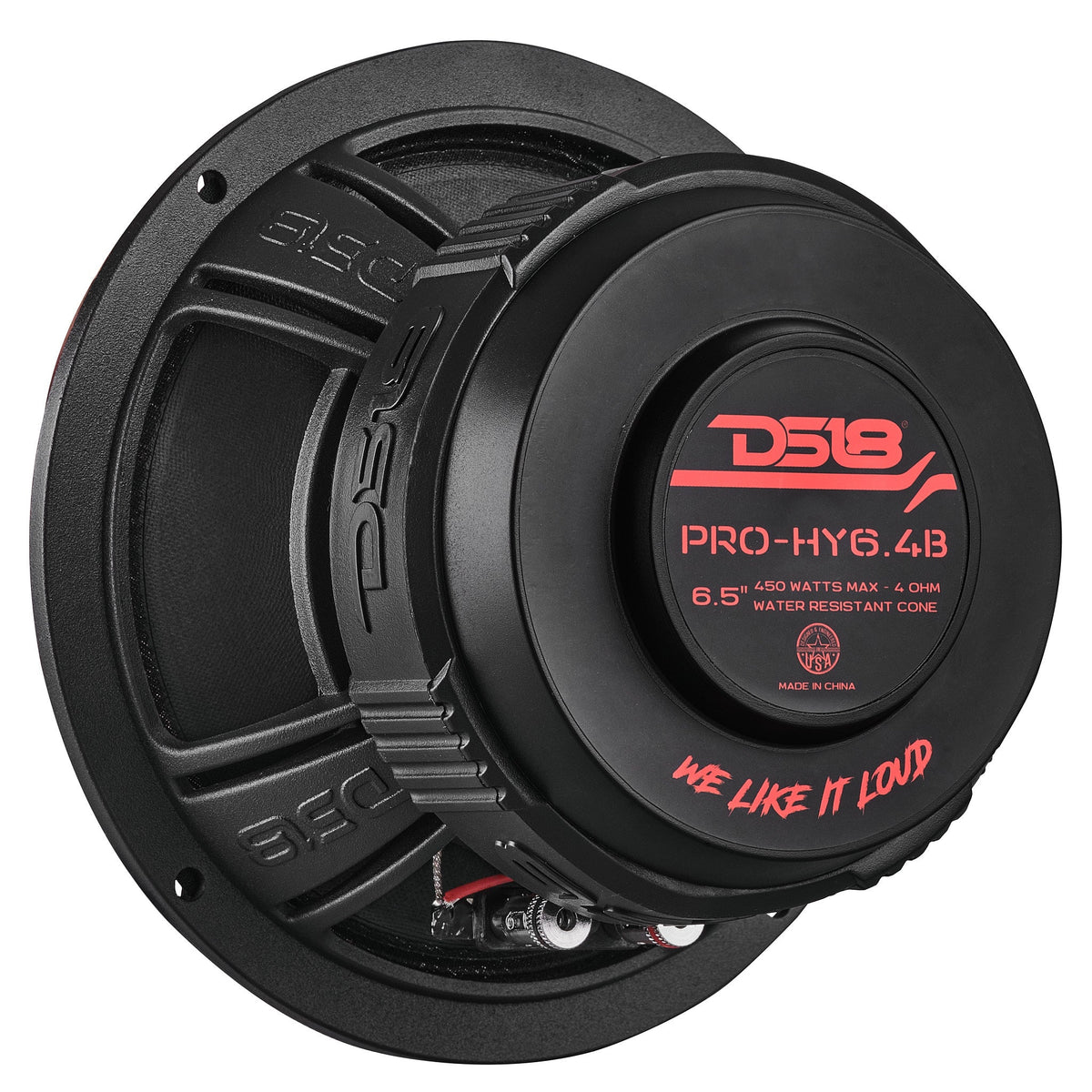 PRO 6.5" Coaxial Hybrid Mid-Range Water resistant Cone Loudspeaker with Built-in Driver 225 Watts Rms 4-Ohm - DS18