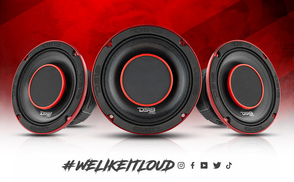PRO 6.5" Coaxial Hybrid Mid-Range Water resistant Cone Loudspeaker with Built-in Driver 225 Watts Rms 4-Ohm - DS18