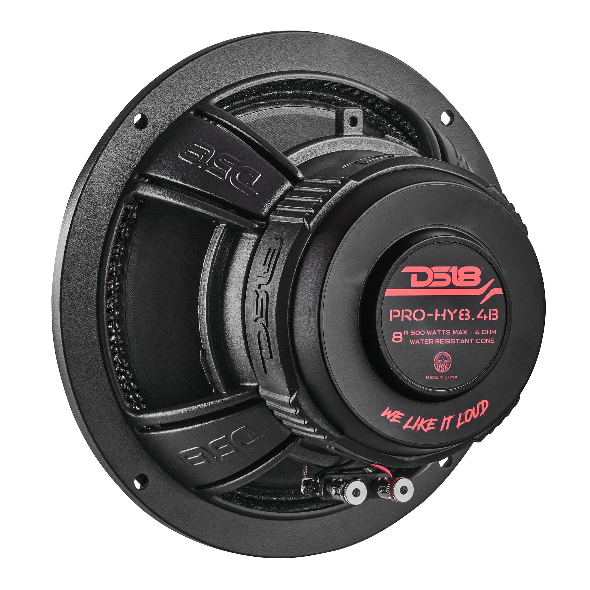 PRO 8" Coaxial Hybrid Mid-Range Water resistant Cone Loudspeaker with Built-in Driver 250 Watts Rms 4-Ohm - DS18