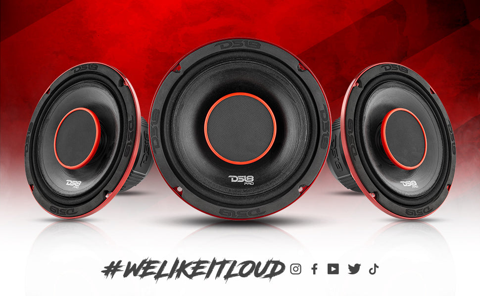 PRO 8" Coaxial Hybrid Mid-Range Water resistant Cone Loudspeaker with Built-in Driver 250 Watts Rms 4-Ohm - DS18