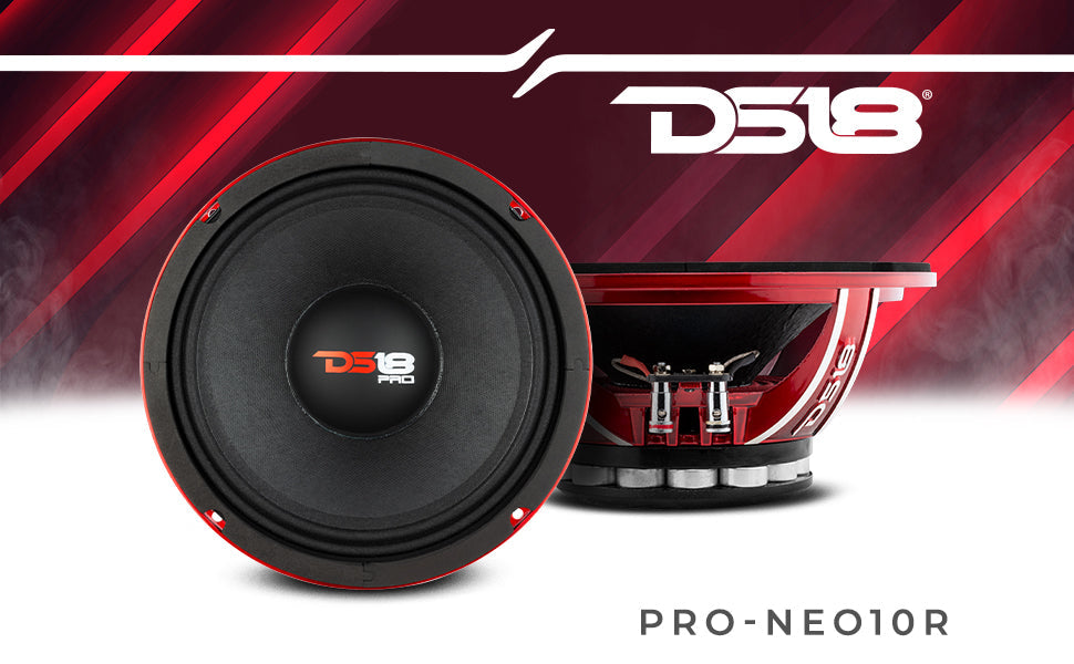 PRO 10" Neodymium Mid-Bass Loudspeaker 500 Watts Rms 4-Ohm - DS18