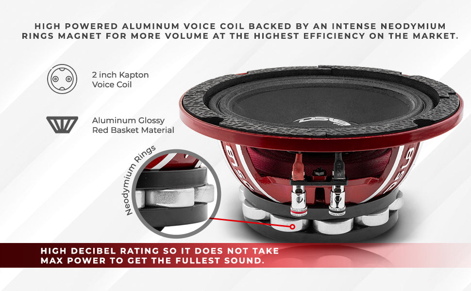 PRO 6.5" Neodymium Mid-Range Loudspeaker 300 Watts Rms 8-Ohm - DS18