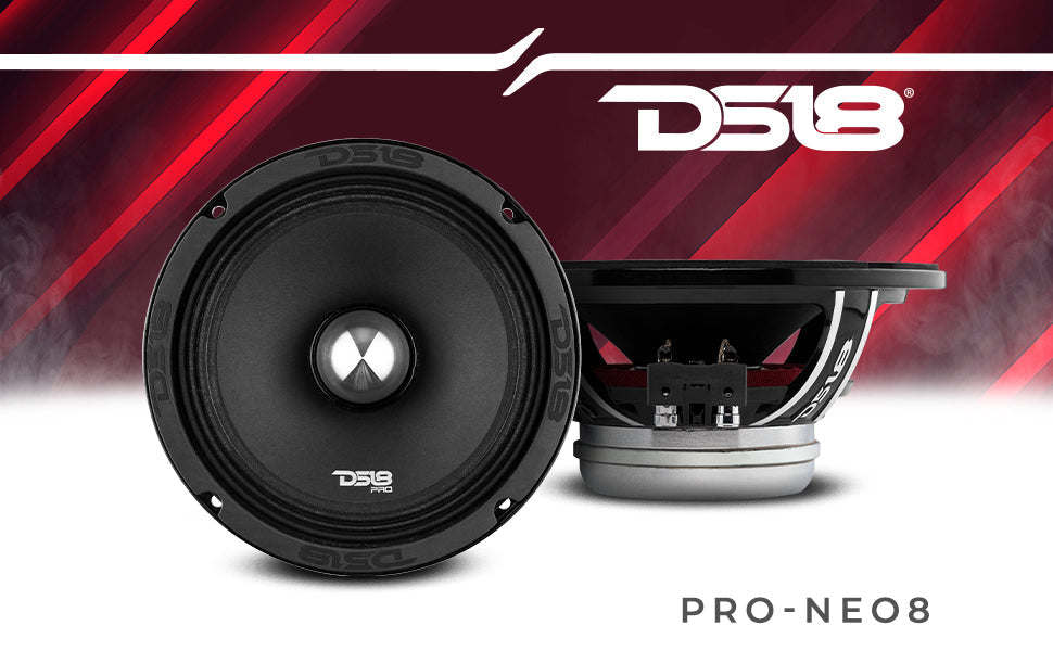 PRO 8" Neodymium Mid-Range Bullet Loudspeaker 300 Watts Rms 4-Ohm - DS18