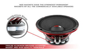 PRO 8" Neodymium Mid-Range Loudspeaker 400 Watts Rms 4-Ohm - DS18