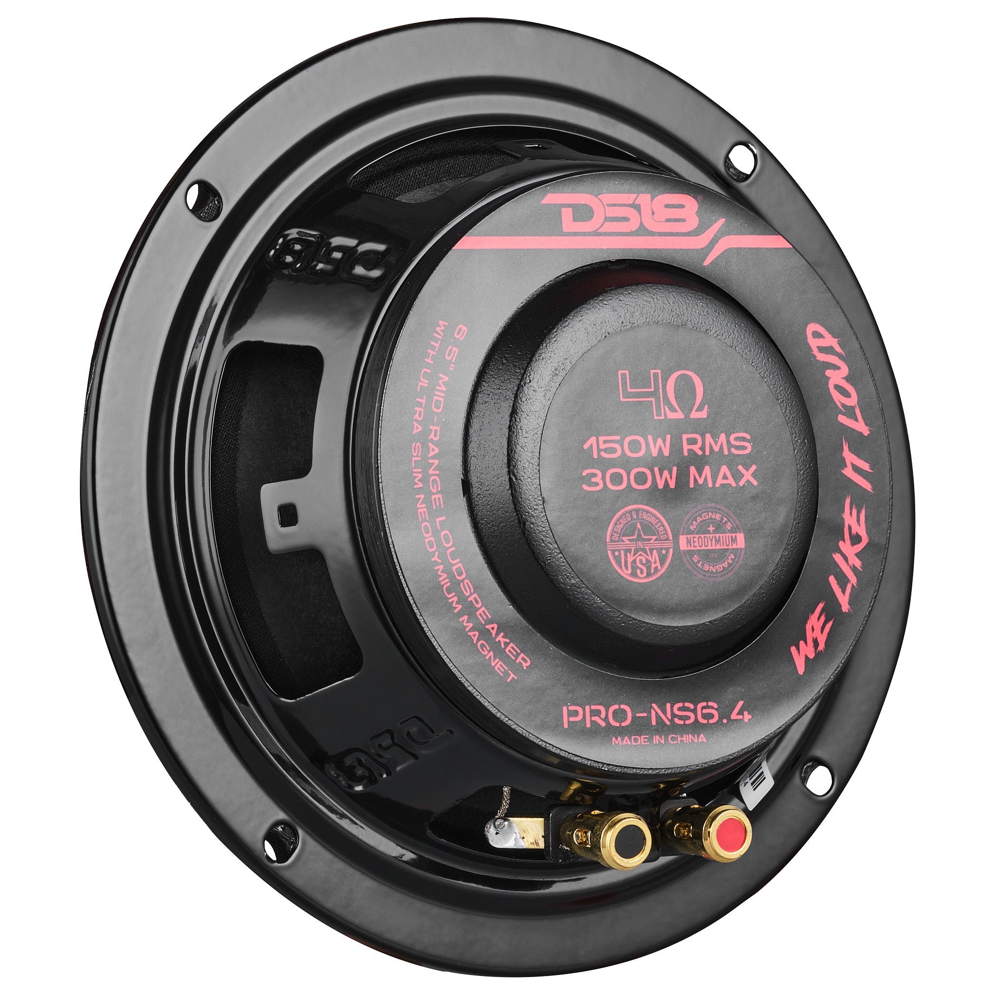 PRO 6.5" Shallow Neodymium Full-Range Loudspeaker 150 Watts Rms 4-Ohm - DS18