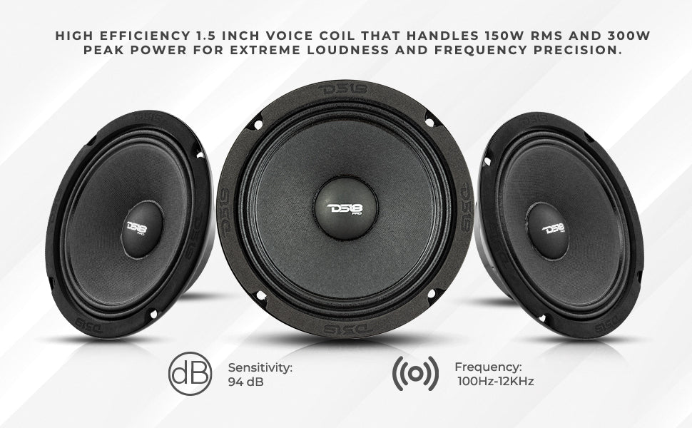 PRO 6.5" Shallow Neodymium Full-Range Loudspeaker 150 Watts Rms 4-Ohm - DS18
