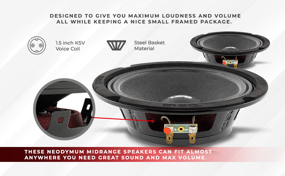 PRO 6.5" Shallow Neodymium Full-Range Loudspeaker 150 Watts Rms 8-Ohm - DS18