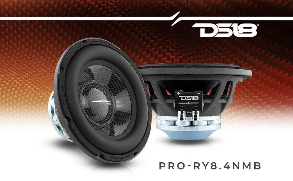 PRO 8" Neodymium Water resistant Carbon Fiber Cone Mid-Bass Woofer 250 Watts Rms 4-Ohm - DS18