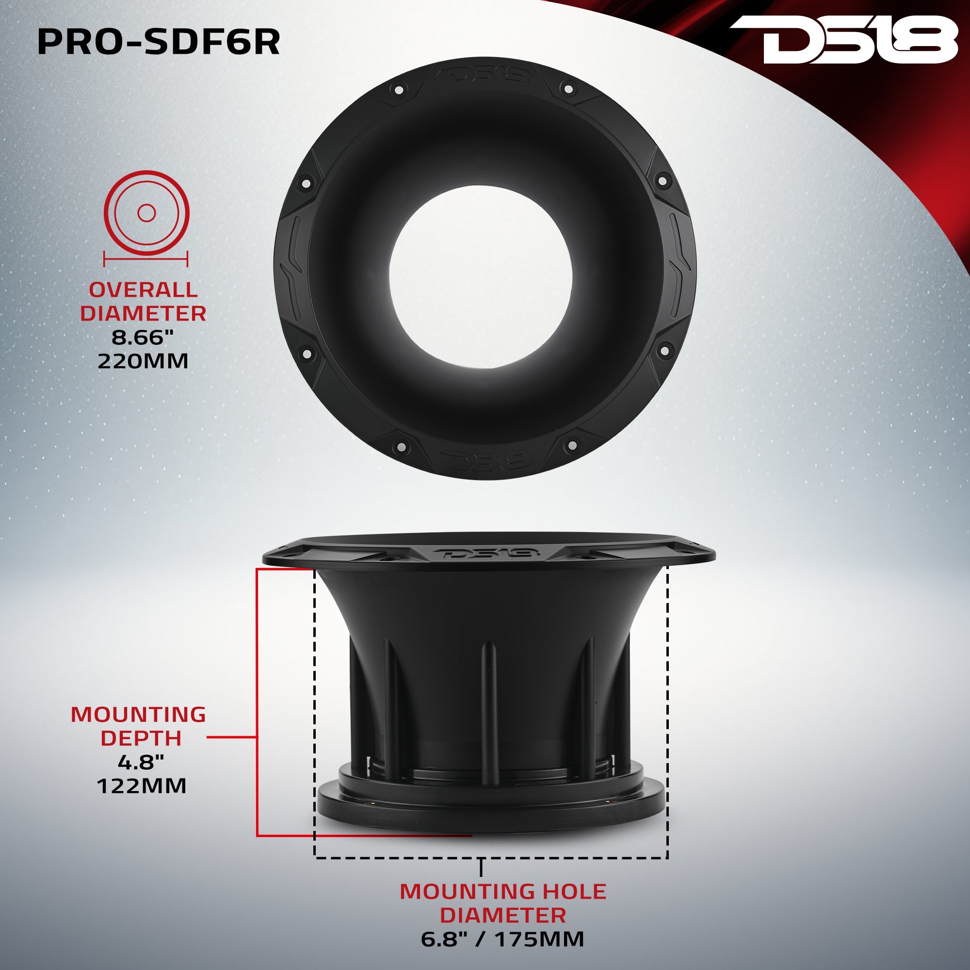 6.5” Round Bolt-On Horn Diffuser - DS18