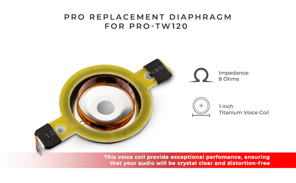 DS18 PRO-TW120.8VC PRO Replacement Diaphragm For PRO-TW120 And Universal 1" VCL 8OHM - DS18