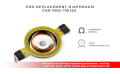 DS18 PRO-TW120.8VC PRO Replacement Diaphragm For PRO-TW120 And Universal 1" VCL 8OHM - DS18
