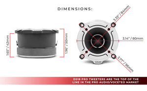 3” PRO Aluminum Super Bullet Tweeter – 240 Watts with Built in Crossover - DS18