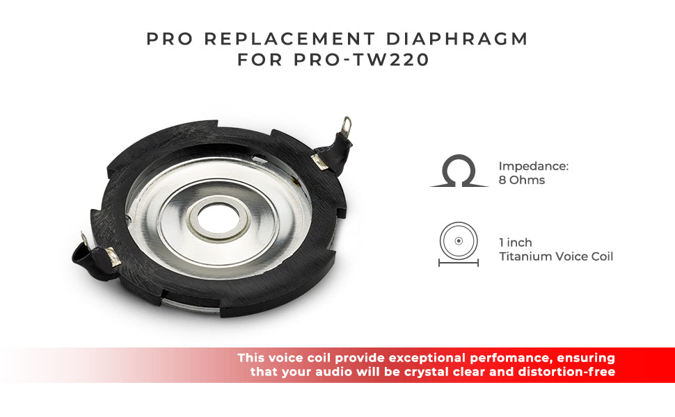 DS18 PRO-TW220.8VC PRO Replacement Diaphragm For PRO-TW220 And Universal 1" VC 8 Ohm - DS18