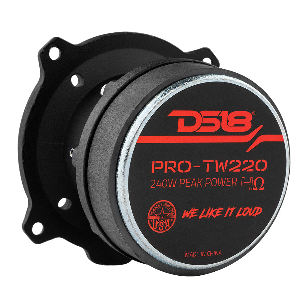 3” PRO Aluminum Super Bullet Tweeter – 240 Watts with Built in Crossover - Silver - DS18