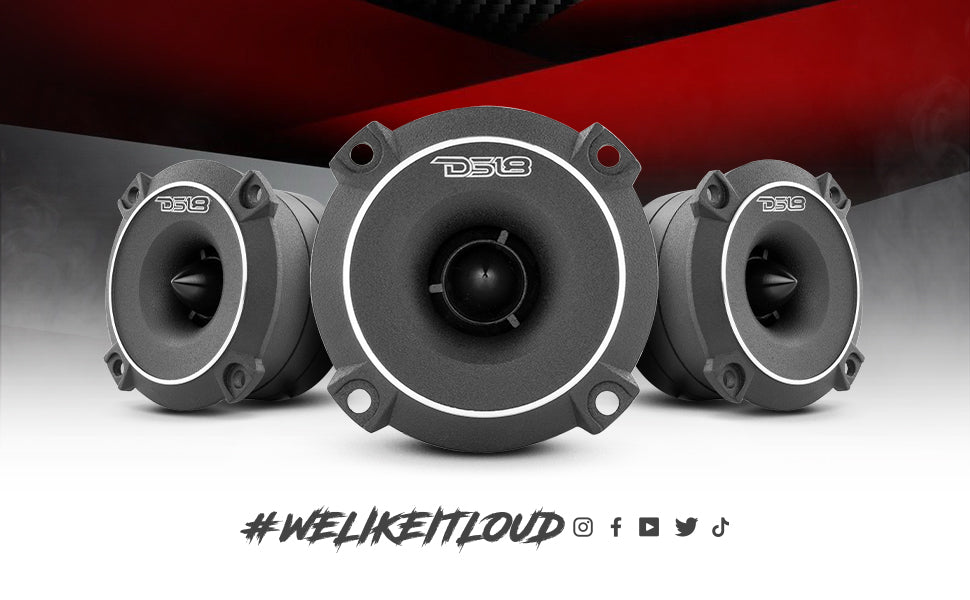 3" High Compression Neodymium Slim Super Bullet Tweeter 120 Watts 1" Titanium 4-Ohm Vc - DS18