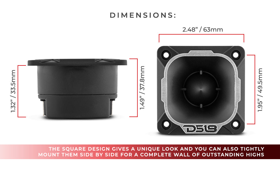 2.5"High Compression Neodymium Tweeter 100 Watts 1" Pen 4-Ohm Vc - DS18